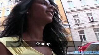 PublicAgent HD Black sexy girl fucks in her grand parents flat porn video